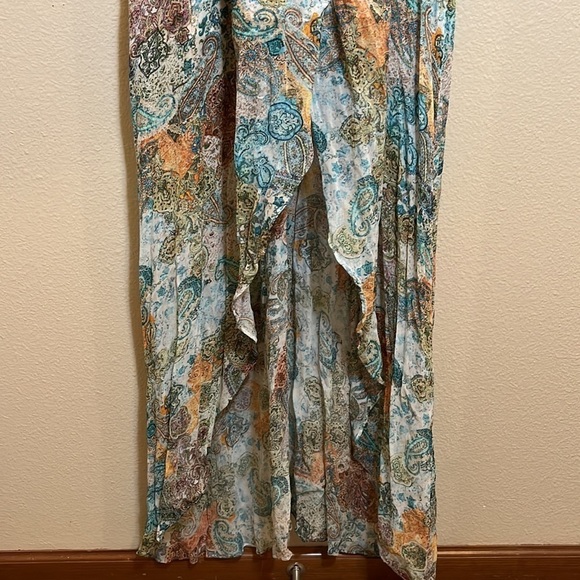 Lavender Brown Halter Paisley Floral Maxi Dress - Picture 6 of 16